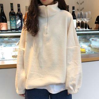 Plain Half-zip Sweatshirt