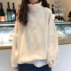Plain Half-zip Sweatshirt