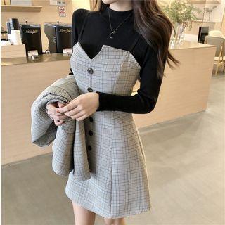 Gingham Sleeveless Dress / Blazer