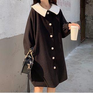 Collared Puff-sleeve Coat