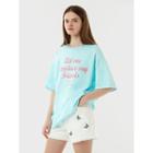Friends Letter-printed T-shirt Mint Green - One Size