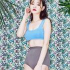 Bikini Set: Piped Bikini Top + Bottom