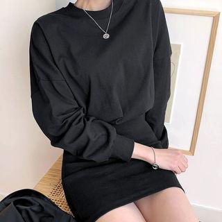 Drop-shoulder Tube-hem Dress