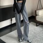 High-waist Ripped Wide-legs Jeans