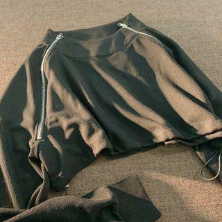 Zip Cropped Sweatshirt