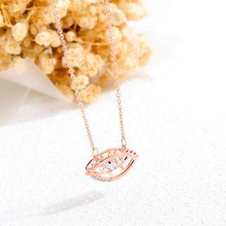 Fashion Personality Plated Rose Gold Devils Eye Necklace With Cubic Zircon Rose Gold - One Size