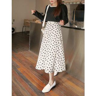 Plus Size A-line Floral Skirt