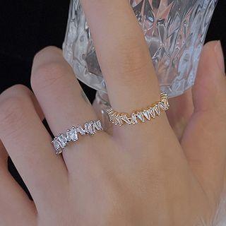 Set Of 1 / 2: Rhinestone Alloy Open Ring (various Designs)