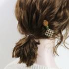 Houndstooth Button & Bead Hair Clip
