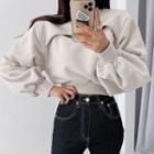 Bell-sleeve Cut-out Crop Pullover