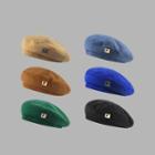 Metal Brooch Beret Hat