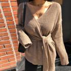 Tie Wrap-front Sweater