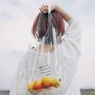 Lettering Pvc Transparent Tote Bag