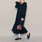 Frilled-detail Ruffle-hem Long Dress