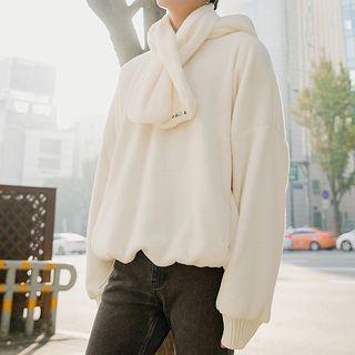 Faux-fur Hoodie With Scarf