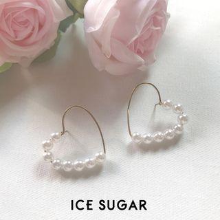 Faux Pearl Heart Earring 1 Pair - Earrings - One Size