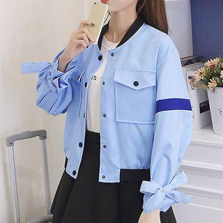 Plain Bow Baseball Jacket