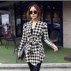 Houndstooth Tie Waist Jacket