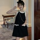 Sleeveless Tie-back Mini Dress