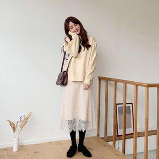 Two-way Lace-panel Skirt