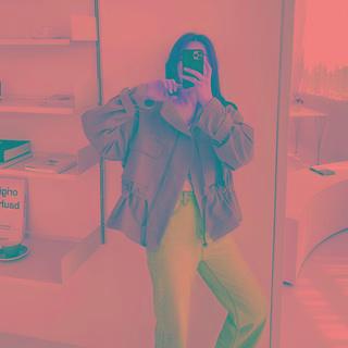High-neck Drawstring-waist Jacket