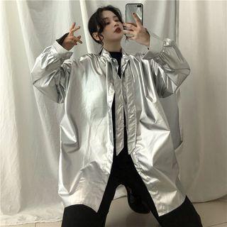 Tie-neck Shirt Silver - One Size