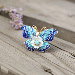 Retro Freshwater Pearl Butterfly Hair Pin