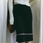 Striped Midi Knit Skirt
