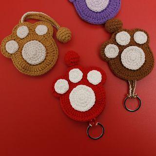 Bear Palm Crochet Knit Key Pouch