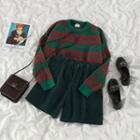Patterned Sweater / Corduroy Shorts