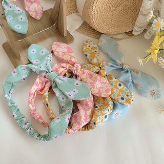 Floral Print Bow Face Wash Headband