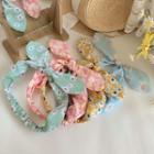 Floral Print Bow Face Wash Headband