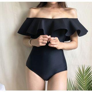 Off-shoulder Open Back Swimsuit