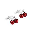 Fashionable Sweet Red Cherry Cufflinks  - One Size