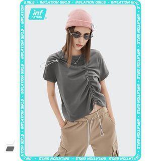 Details Drawstring Crop T-shirt