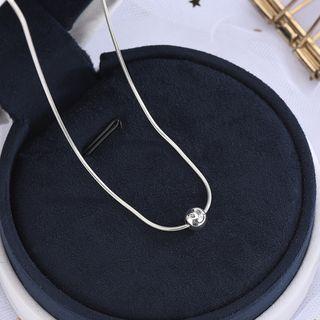 925 Sterling Silver Smiley Pendant Necklace Ns326 - One Size