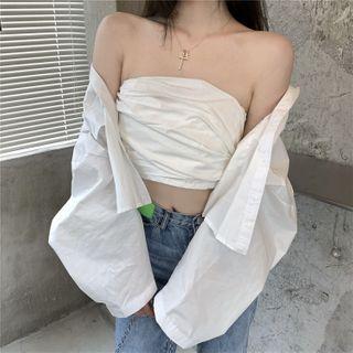 Long-sleeve Cutout Shirt / Tube Top
