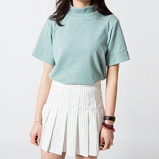 High Neck Short Sleeve T-shirt