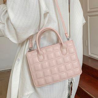 Quilted Faux Pearl Crossbody Bag