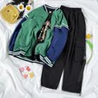 Color Block Zip Jacket / Printed Pullover / Straight Fit Pants