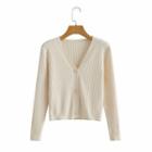 Ribbed Cardigan Off-white - One Size