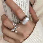 Faux Pearl / Bow Alloy Ring