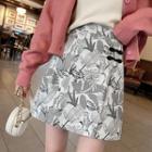 Floral Print Mini A-line Skirt
