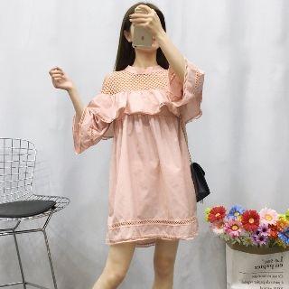 Mesh-panel Cutout A-line Dress