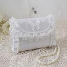 Lace Butterfly Crossbody Bag White - One Size