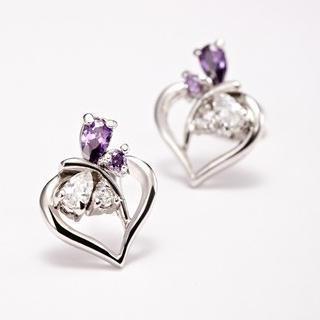 Rhinestone Heart Studs