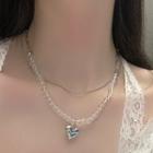 Bead Necklace 1 Pc - Bead Necklace - Silver - One Size