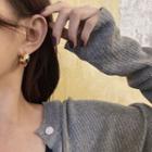 Geometry Drop Earring 1 Pair - 925 Silver Needle - Gold - One Size