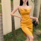 Spaghetti Strap Side-slit Corset Dress