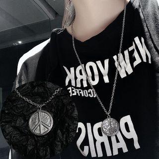 925 Sterling Silver Peace Pendant Necklace Necklace - One Size